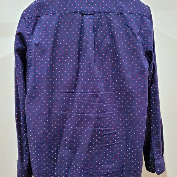 Old Navy Mini Heart Oxford Button Down Large Tall - Picture 8 of 9
